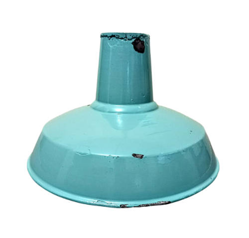 Vintage Enameled Metal Outdoor Light Shade. View pictures