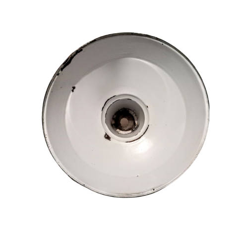 Vintage Enameled Metal Outdoor Light Shade. View pictures