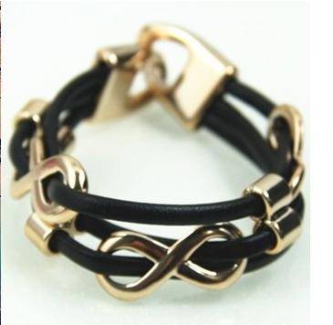 INFINITY 3 STRAND LEATHER BRACELET