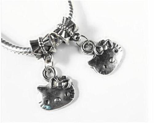 HELLO KITTY TIBETAN SILVER DANGLE CHARM