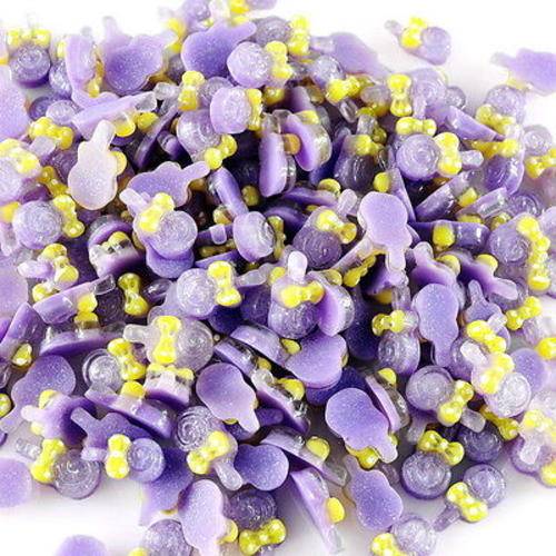 10 X 3D GLITTER LOLLYPOP NAIL ART DECORATION ACRYLIC - PURPLE