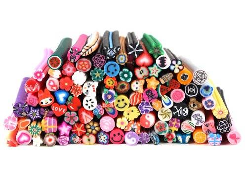 50 PCS NAIL ART 3D FIMO CANE RODS - MIXED