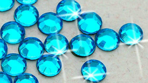 HOT-FIX LIGHT AQUAMARINE ss6  2mm IRON ON CRYSTAL RHINESTONES