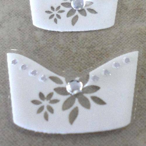 3D WEDDING FRENCH STYLE NAIL ART DECAL WITH RHINESTONES # 5
