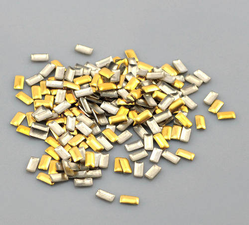 100PCS 4MM GOLD PLATED RECTANGLE METAL STUDS FOR NAIL ART & CRAFTS