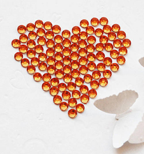 100PCS 1.5MM ROUND RHINESTONES FOR NAIL ART & CRAFTS - ORANGE