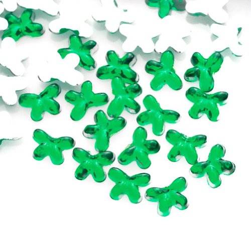 100PCS 2 * 3MM BUTTERFLY RHINESTONESFOR NAIL ART & CRAFTS - GREEN