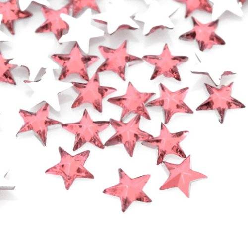 100 PCS 3 * 3 MM STAR ACRYLIC RHINESTONES NAIL ART & CRAFTS FLAT BACK - LIGHT PINK