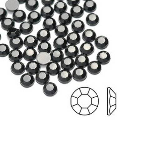 100PCS 2MM ROUND RHINESTONES FOR NAIL ART & CRAFTS - BLACK