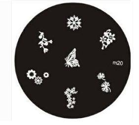 NAIL ART STAINLESS STEEL STAMPING PLATE KONAD TEMPLATE (M20)