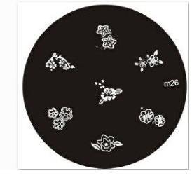 NAIL ART STAINLESS STEEL STAMPING PLATE KONAD TEMPLATE (M26)