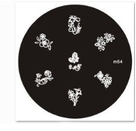 NAIL ART STAINLESS STEEL STAMPING PLATE KONAD TEMPLATE (M54)