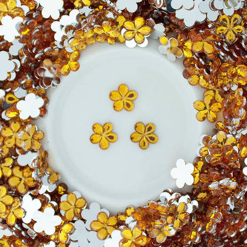 100PCS 3MM FLOWER RHINESTONES FOR NAIL ART & CRAFTS - TOPAZ