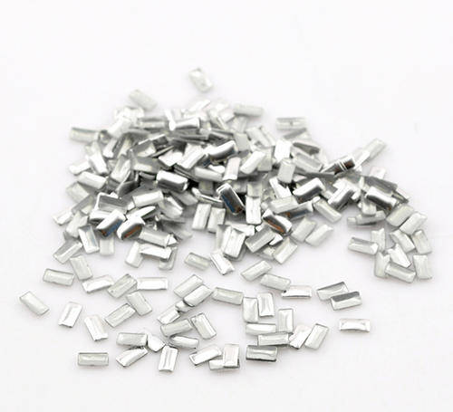 100PCS 4MM ALUMINIUM TONE RECTANGLE METAL STUDS FOR NAIL ART & CRAFTS