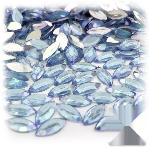 100PCS 2MM ELLIPSE RHINESTONES FOR NAIL ART  & CRAFTS - LIGHT BLUE