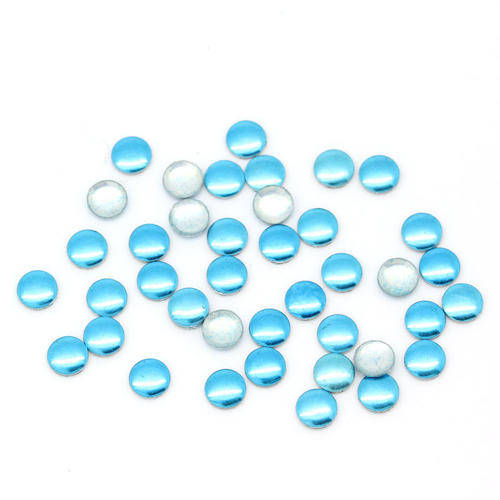 100PCS 3MM ALUMINIUM TONE ROUND METAL STUD FOR NAIL ART & CRAFTS - METALIC BLUE
