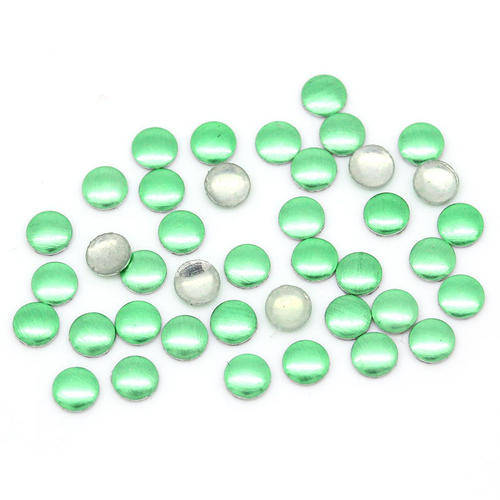 100PCS 3MM ALUMINIUM TONE ROUND METAL STUD FOR NAIL ART & CRAFTS - METALIC GREEN