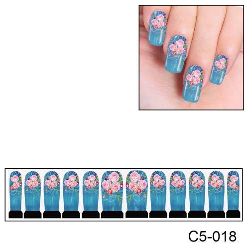 NAIL ART - FULL COVER WRAP - WATER TRANSFER DECALS
