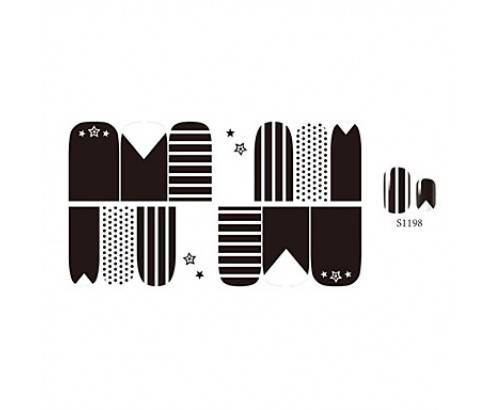 NAIL ART - FULL COVER WRAP (BLACK & WHITE)