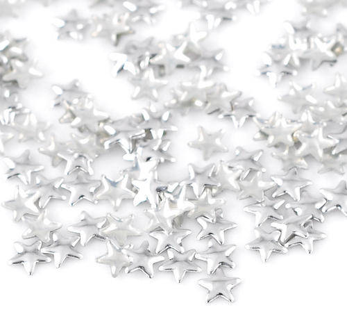 100PCS 5MM SILVER PLATED METAL STAR STUDS FOR NAIL ART & CRAFTS