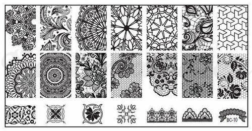 NAIL ART IMAGE STAMPING PLATE LACE STYLE BC10