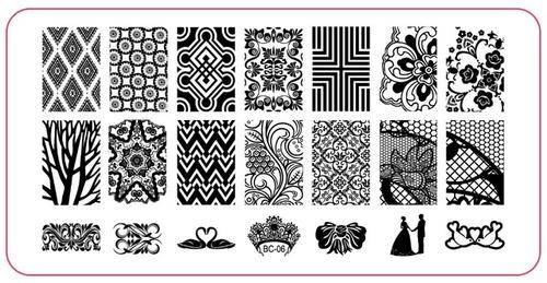 NAIL ART IMAGE STAMPING PLATE LACE STYLE BC06