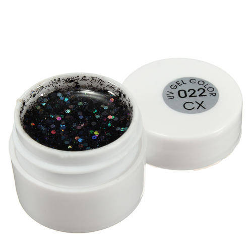 UV GEL - BIG MIDNIGHT BLACK GLITTER