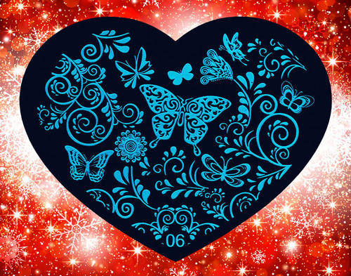 NAIL ART IMAGE STAMPING PLATE (HEART-SERIES)