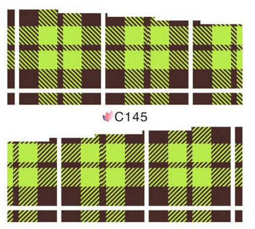 NAIL ART - WATER TRANSFER - CHECK PATTERN