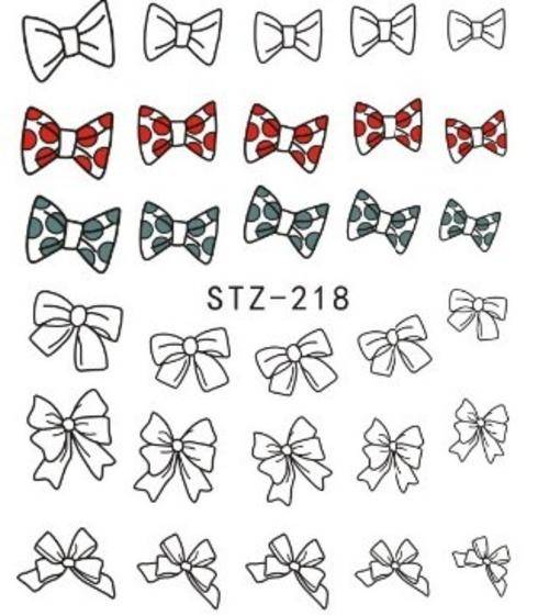 NAIL ART - WATER TRANSFER - BOWS