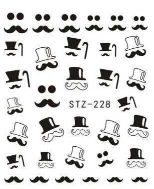 NAIL ART - WATER TRANSFER - MUSTACHE