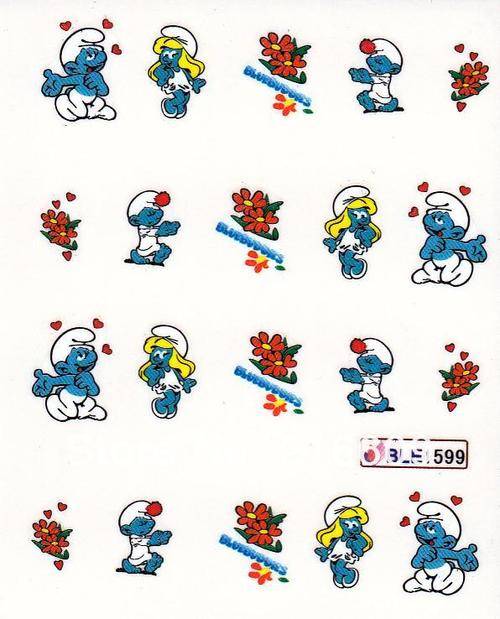 NAIL ART - WATER TRANSFER - SMURF