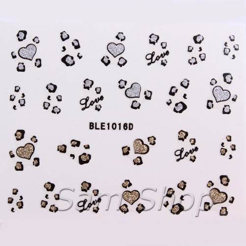 NAIL ART - GLITTER - STICKER - LOVE