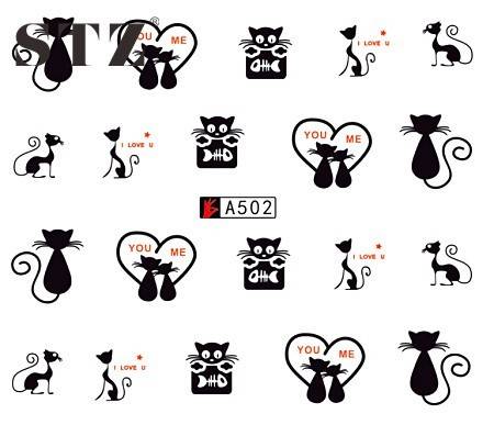 WATER TRANSFER NAIL ART DECAL - CATS