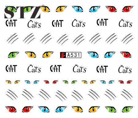 WATER TRANSFER NAIL ART DECAL - CATS
