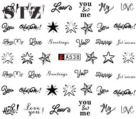 WATER TRANSFER NAIL ART DECAL - WORDS