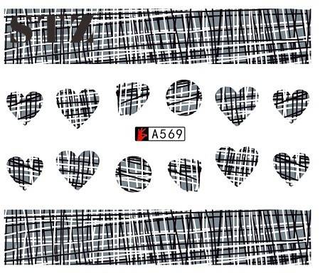 WATER TRANSFER NAIL ART DECAL - HEARTS