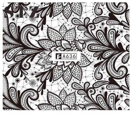WATER TRANSFER NAIL ART DECAL - TWIRLS & SWIRLS