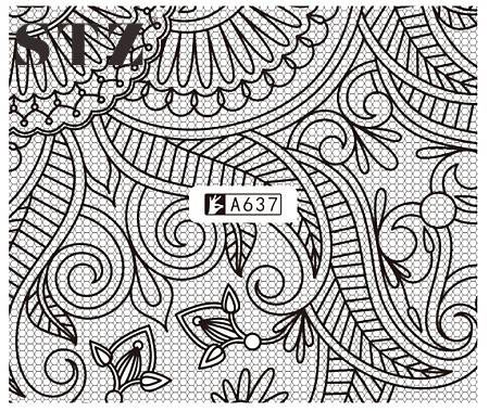 WATER TRANSFER NAIL ART DECAL - TWIRLS & SWIRLS