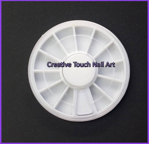 EMPTY NAIL ART STORAGE WHEEL - WHITE (6 cm DIAMETER)