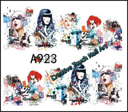 WATER TRANSFER NAIL ART DECAL - FACES