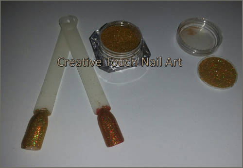 Gold Holographic Color Effect Nail Art Pigment Powder - 1.5 g Jar