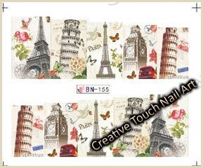 WATER TRANSFER NAIL ART DECAL - VINTAGE & TOWERS