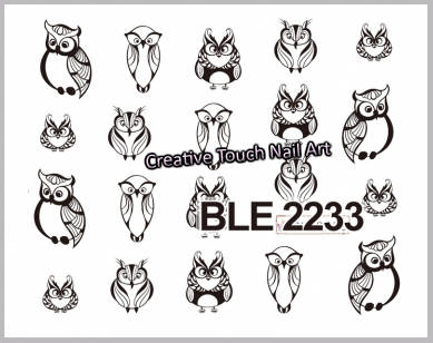 Nail Art Water Decals - Owls