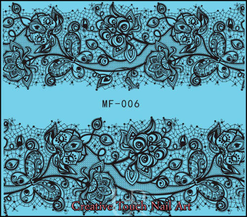 LARGE FULL COVER NAIL ART WATER DECAL - LACE STYLE (7 x 6.5 CM )