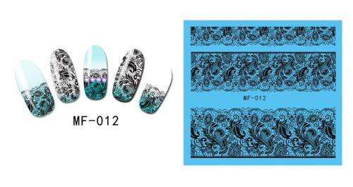 LARGE FULL COVER NAIL ART WATER DECAL - LACE STYLE (7 x 6.5 CM )