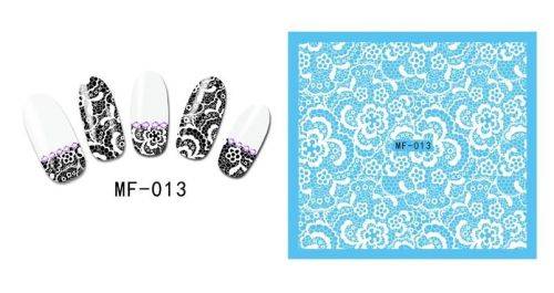 LARGE FULL COVER NAIL ART WATER DECAL - LACE STYLE (7 x 6.5 CM )
