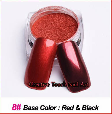 Nail Art Color Chrome Pigment Powder - 1g Jar - Brown/Red