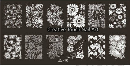 NAIL ART IMAGE STAMPING PLATE (UR - SERIES) FLOWERS