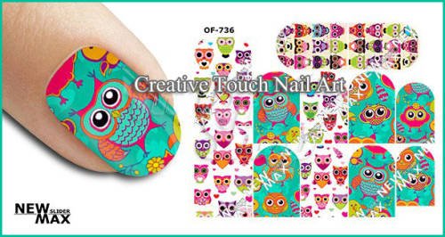 MAX SLIDERS - NAIL ART WATER SLIDER - OWLS